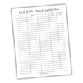Media Inventory Checklist Printable PDF Template