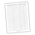 Medication Inventory Printable PDF Template