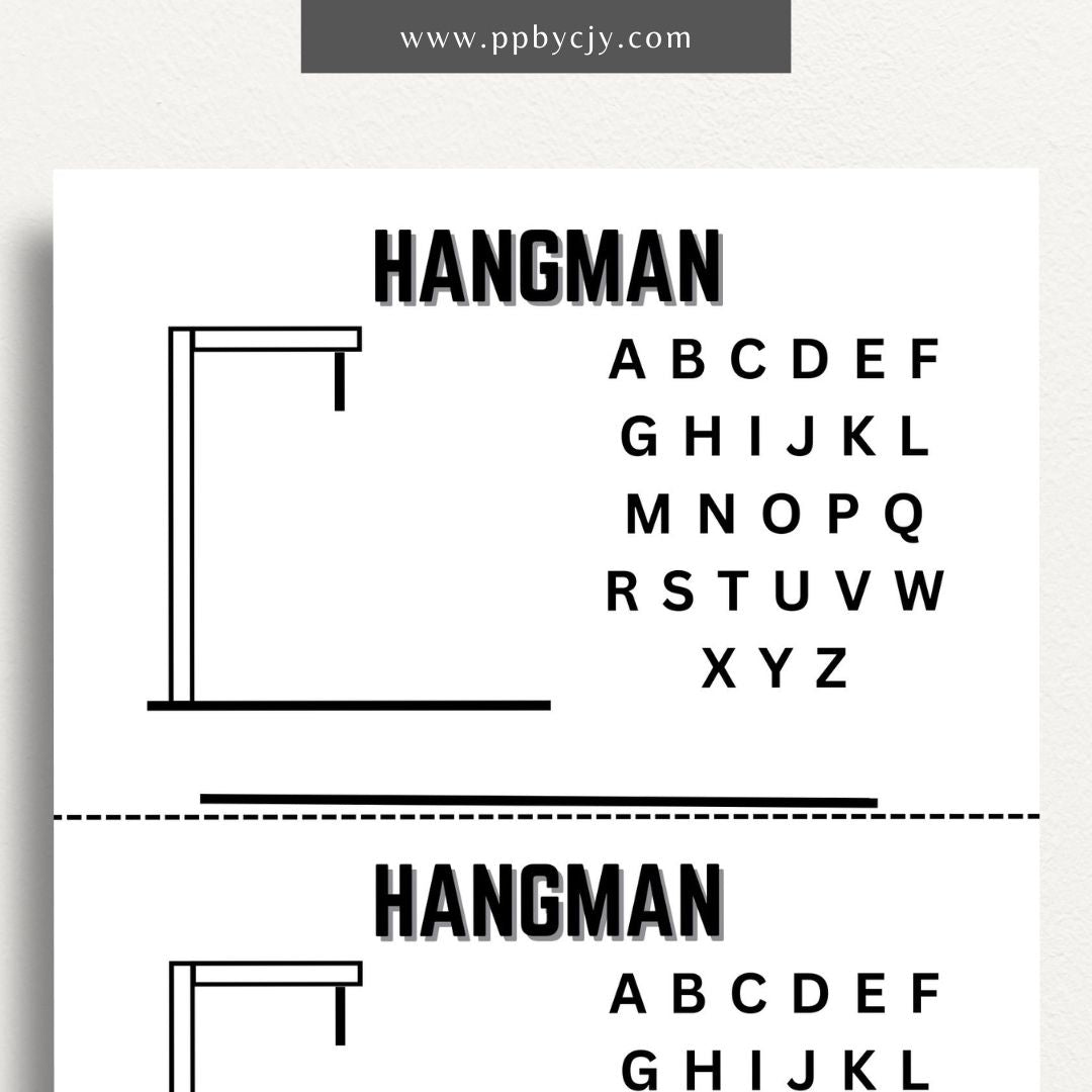 Hangman Game Printable Template Fun Educational Word Guessing Game Hangman Game Printable Template Fun Educational Word Guessing Game