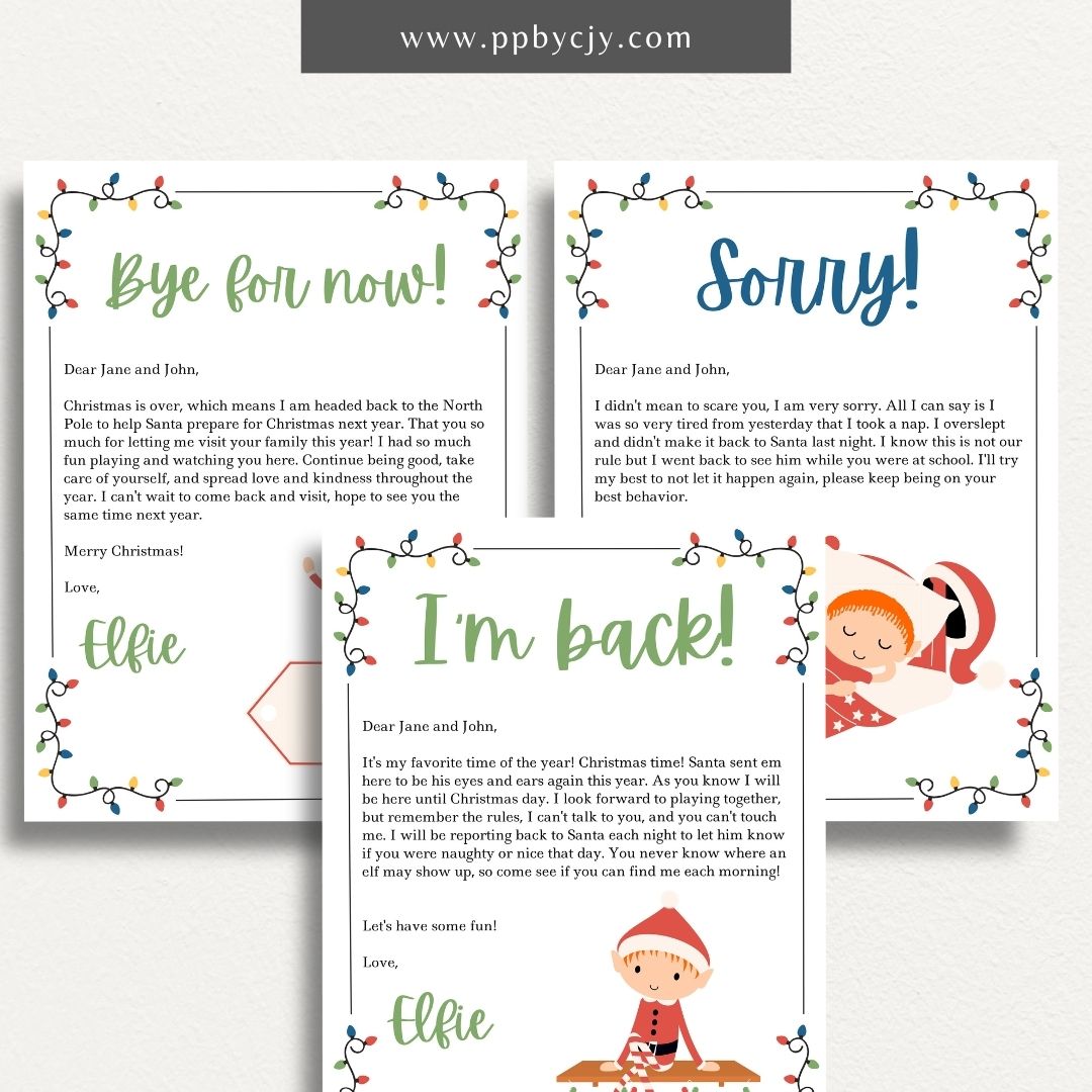 Christmas Elf Personalized Letter Printable Template – Digital Download for Creating Customizable Letters from Santa's Elf