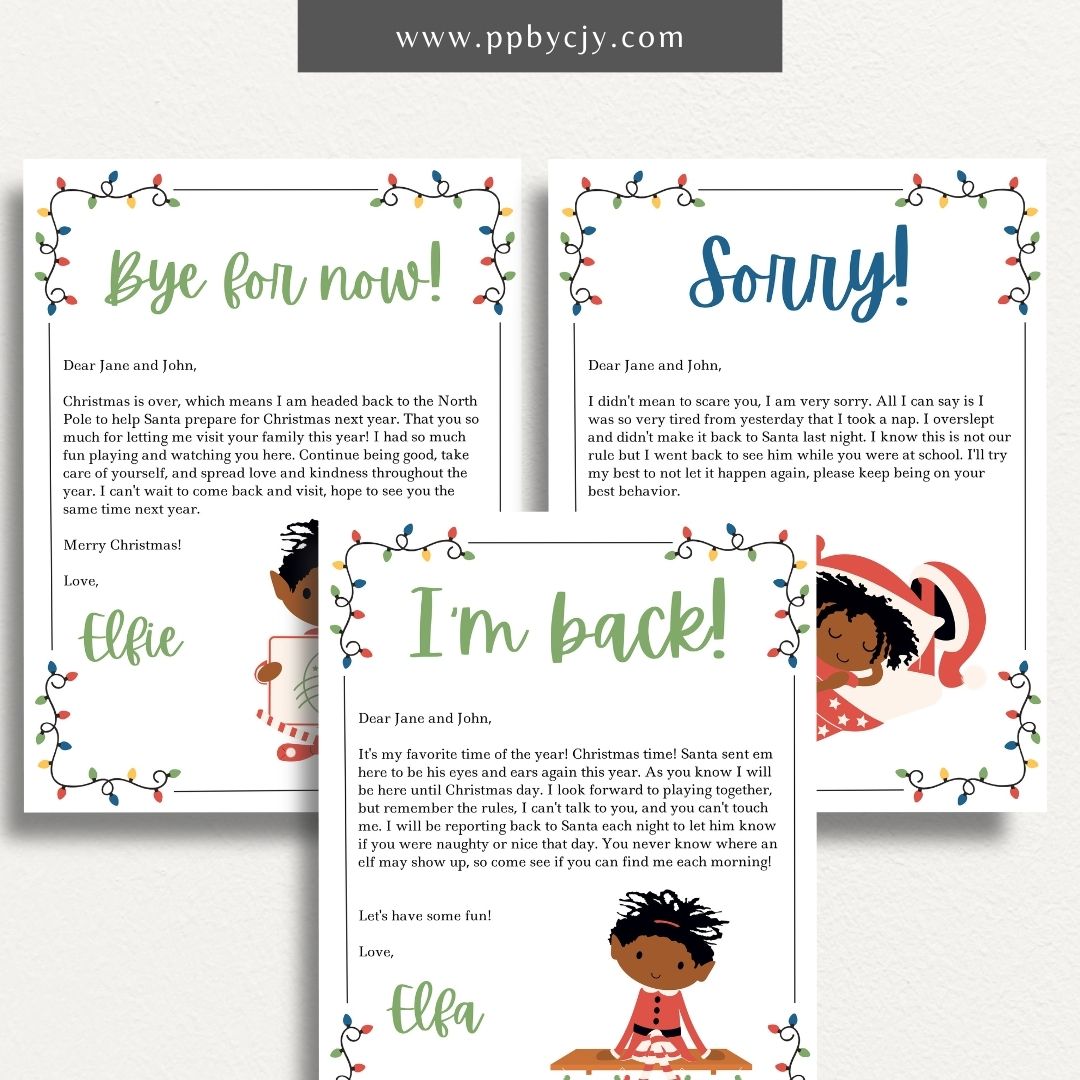 Christmas Elf Personalized Letter Printable Template – Digital Download for Creating Customizable Letters from Santa's Elf