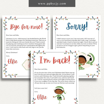 Christmas Elf Personalized Letter Printable Template – Digital Download for Creating Customizable Letters from Santa's Elf