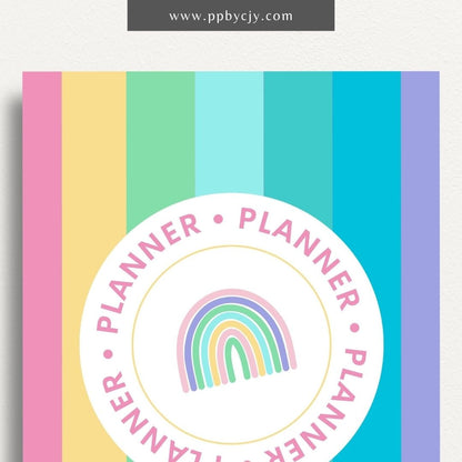 Vibrant Pastel Color Binder Cover Art Design Printable Template – Digital download for creating a colorful and eye-catching binder cover with vibrant pastel hues