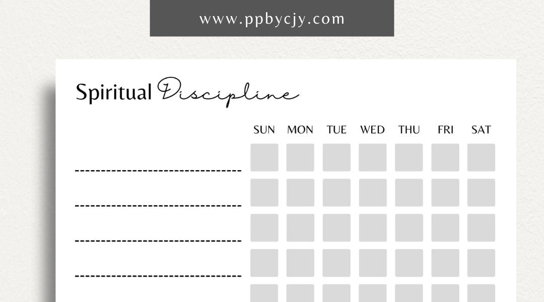 Spiritual Ritual Weekly Tracker Printable Template – Digital download for tracking spiritual practices, rituals, and mindfulness activities.