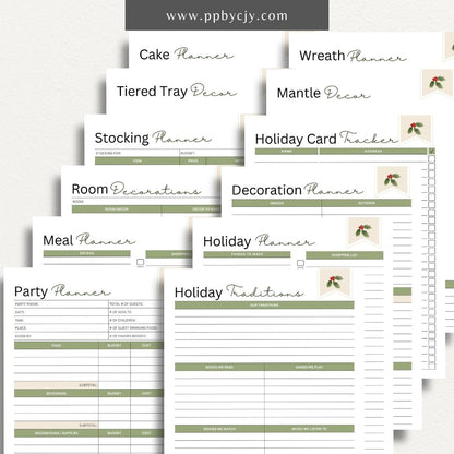 Christmas Holiday Planner Bundle Printable Template – Digital Download for Comprehensive Planning and Organizing Holiday Activities, Gifts, and Events