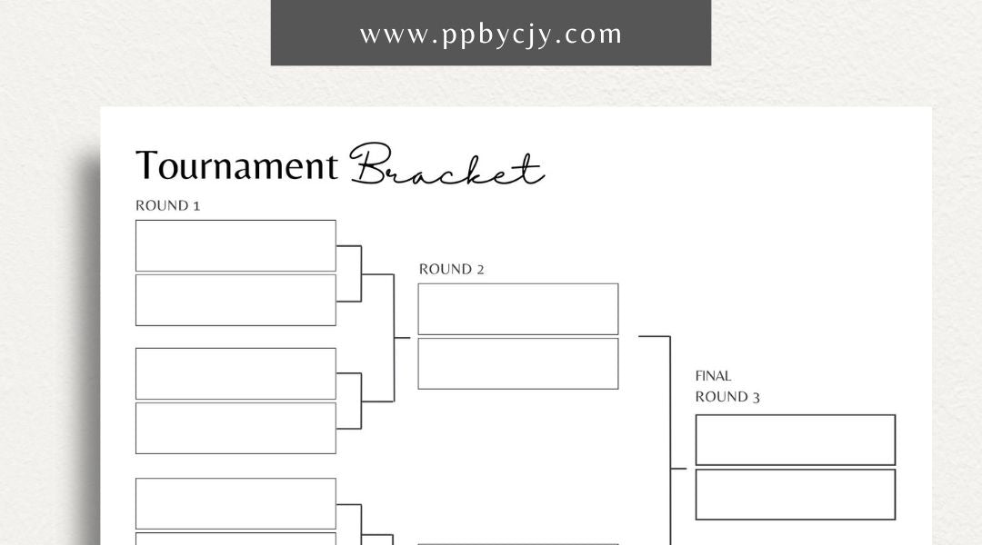 printable template page with columns and rows for sports brackets