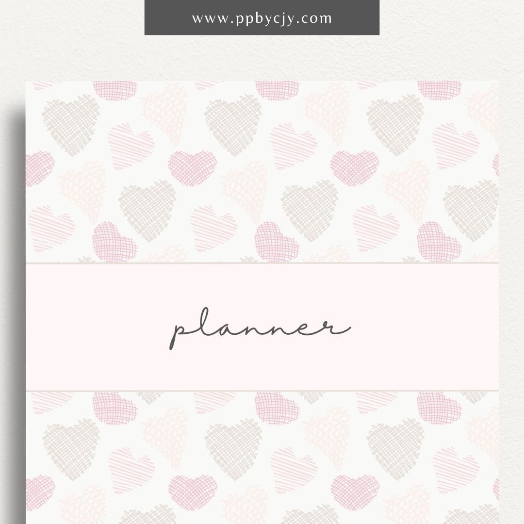 Delicate Pink Binder Cover Art Design Printable Template – Digital Download for Elegant and Stylish Binder Organization