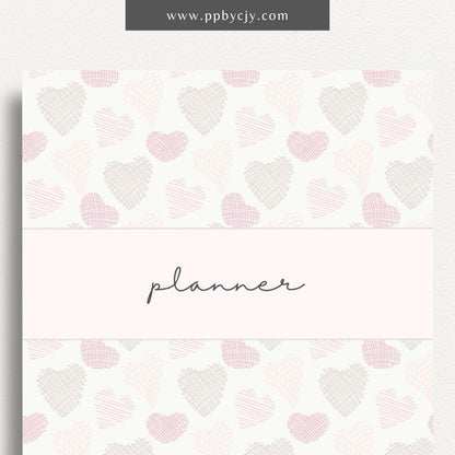 Delicate Pink Binder Cover Art Design Printable Template – Digital Download for Elegant and Stylish Binder Organization