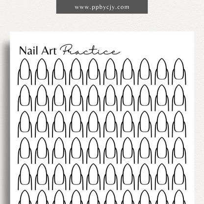 printable template page for nail artwork practice