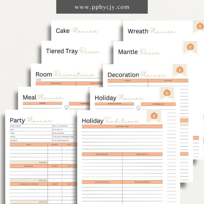 Halloween Holiday Planner Printable Template – Digital download for organizing and managing Halloween events, activities, and decorations.