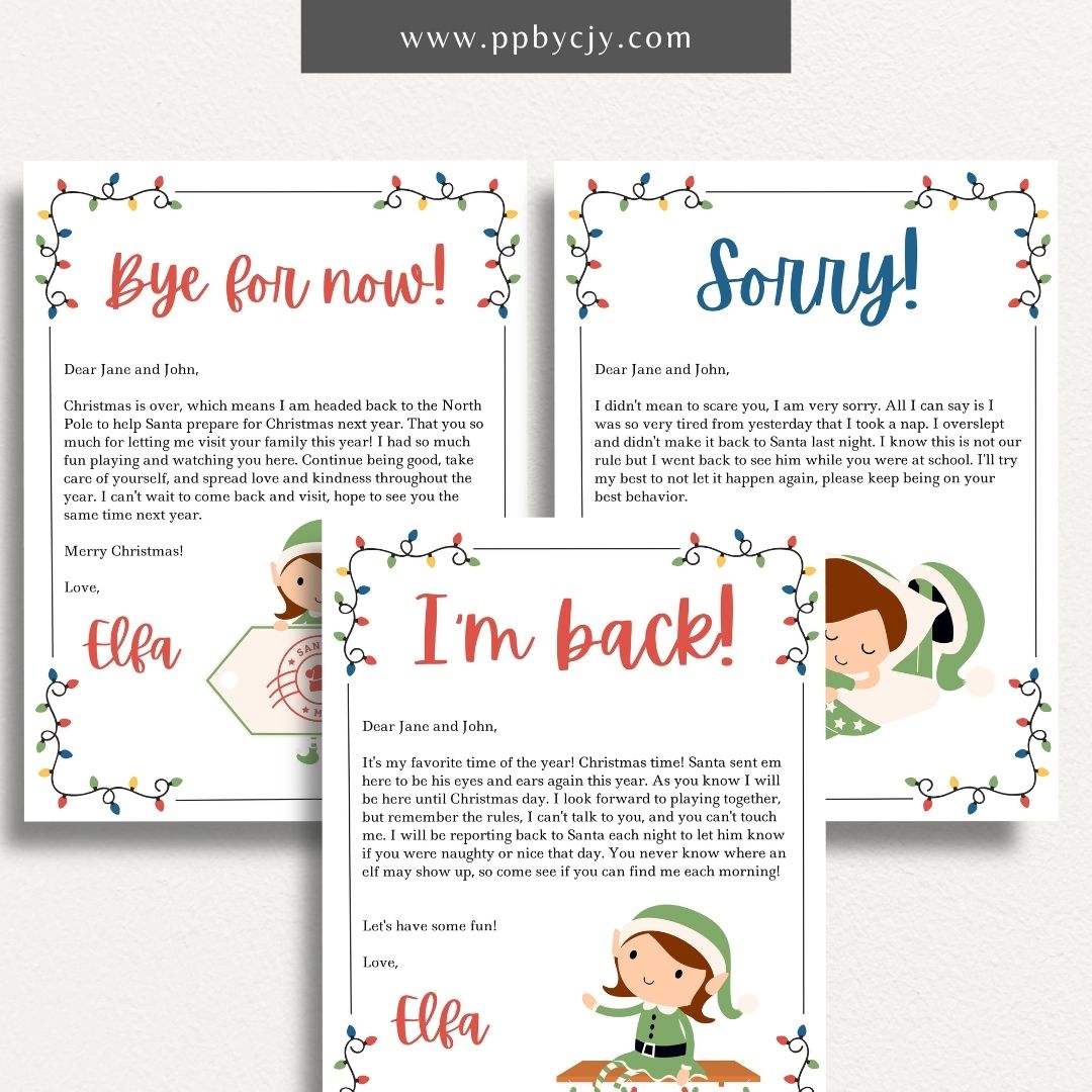 Christmas Elf Personalized Letter Printable Template – Digital Download for Creating Customizable Letters from Santa's Elf