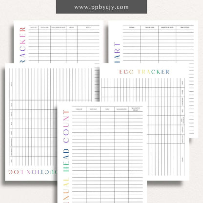 Chicken Egg Bundle Printable Template – Digital Download for Organizing and Tracking Chicken Egg Collection and Management