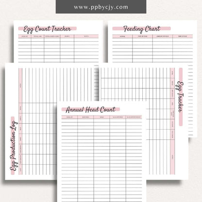 Chicken Egg Bundle Printable Template – Digital Download for Organizing and Tracking Chicken Egg Collection and Management