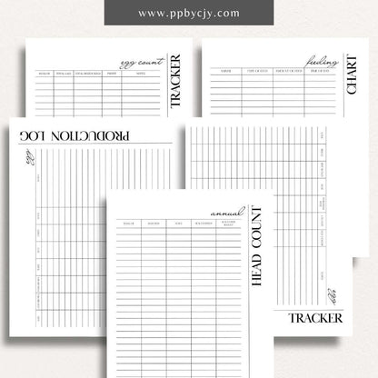 Chicken Egg Bundle Printable Template – Digital Download for Organizing and Tracking Chicken Egg Collection and Management