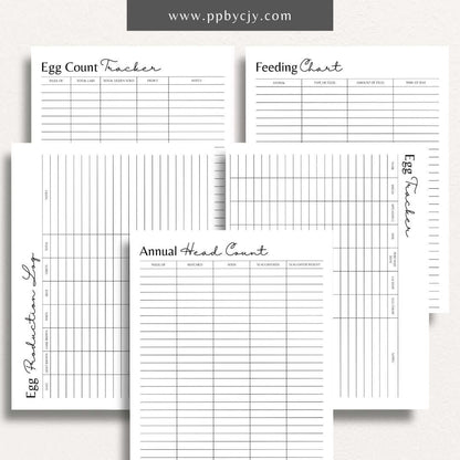 Chicken Egg Bundle Printable Template – Digital Download for Organizing and Tracking Chicken Egg Collection and Management