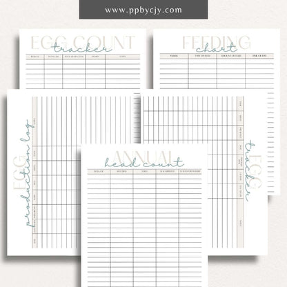 Chicken Egg Bundle Printable Template – Digital Download for Organizing and Tracking Chicken Egg Collection and Management