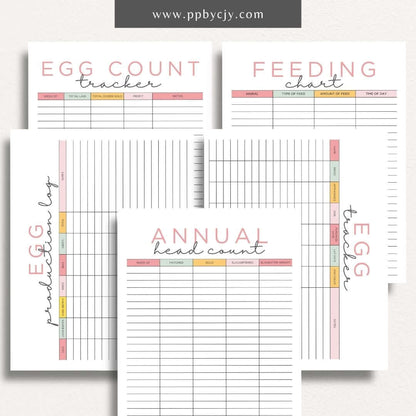 Chicken Egg Bundle Printable Template – Digital Download for Organizing and Tracking Chicken Egg Collection and Management