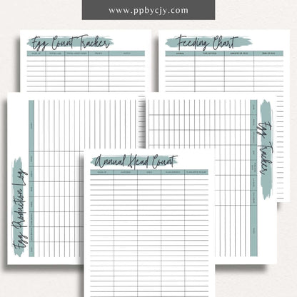 Chicken Egg Bundle Printable Template – Digital Download for Organizing and Tracking Chicken Egg Collection and Management