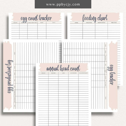 Chicken Egg Bundle Printable Template – Digital Download for Organizing and Tracking Chicken Egg Collection and Management