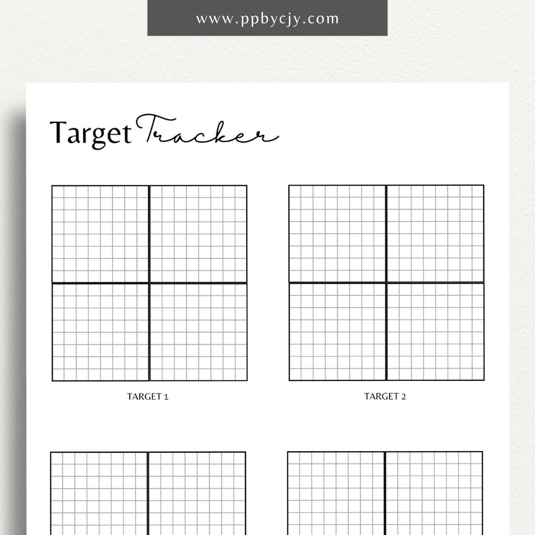 Target Shooting Log Printable Template – Digital download for tracking shooting practice, targets, and performance.