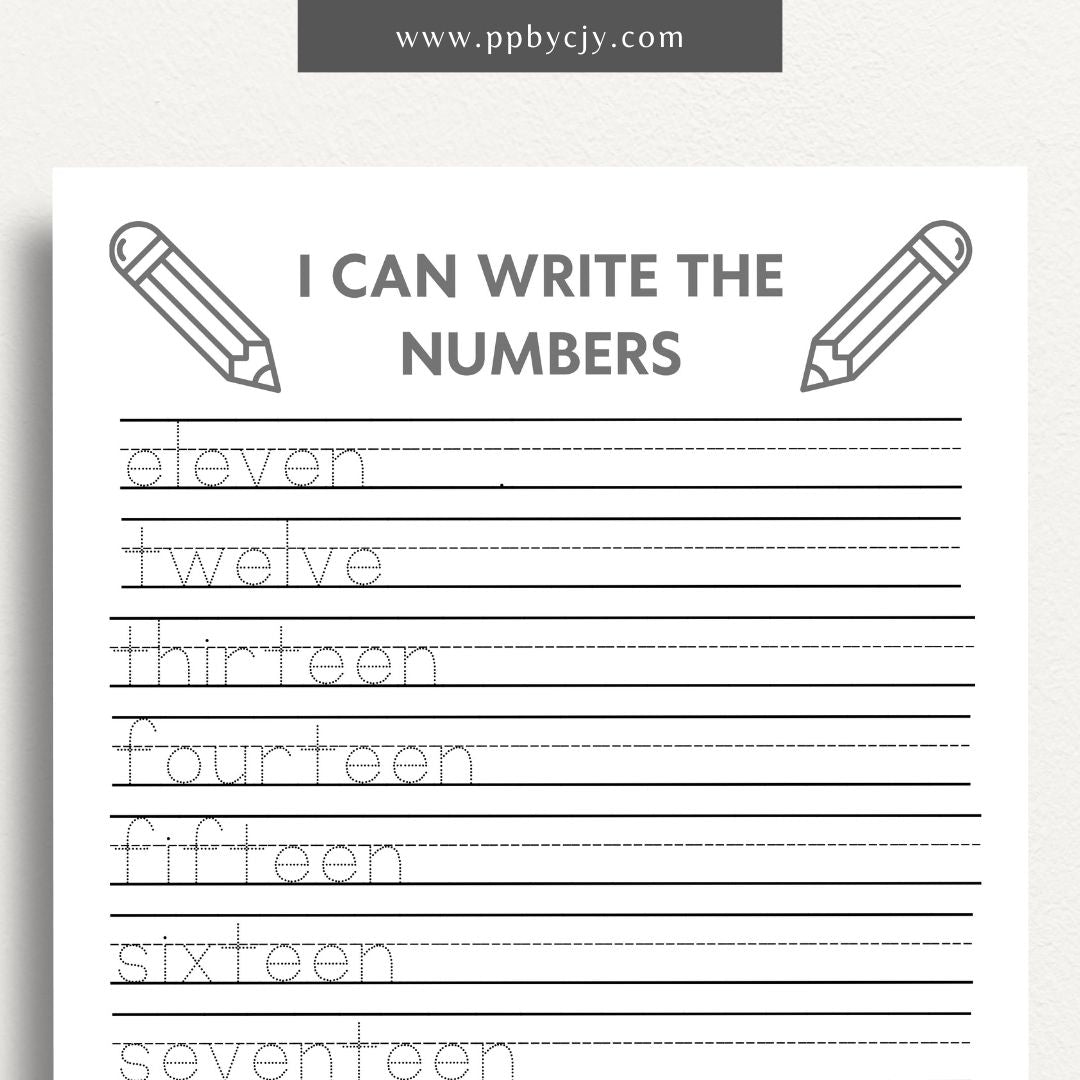 Number Learning Worksheet Printable Template – Digital download for teaching and reinforcing number recognition, writing, and basic math skills.