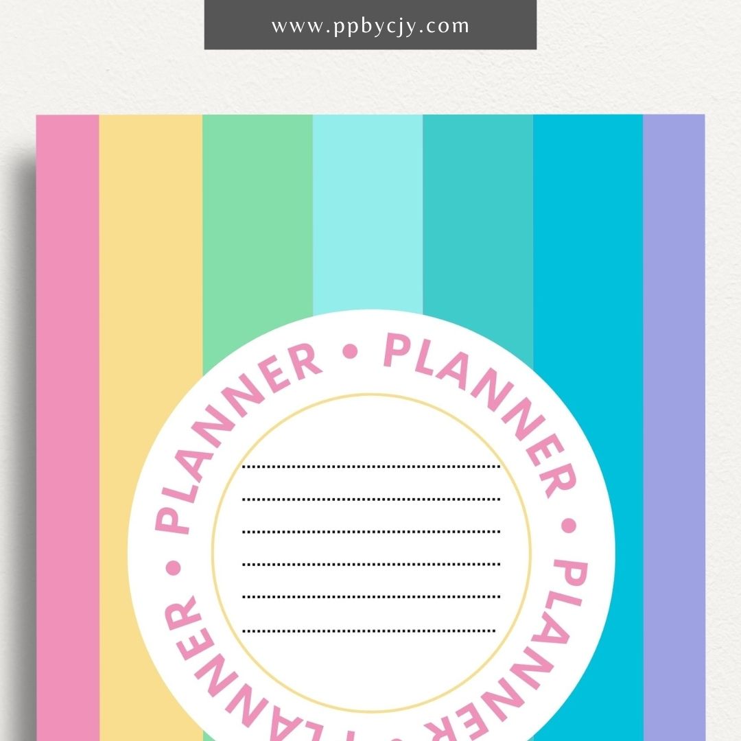 Vibrant Pastel Color Binder Cover Art Design Printable Template – Digital download for creating a colorful and eye-catching binder cover with vibrant pastel hues