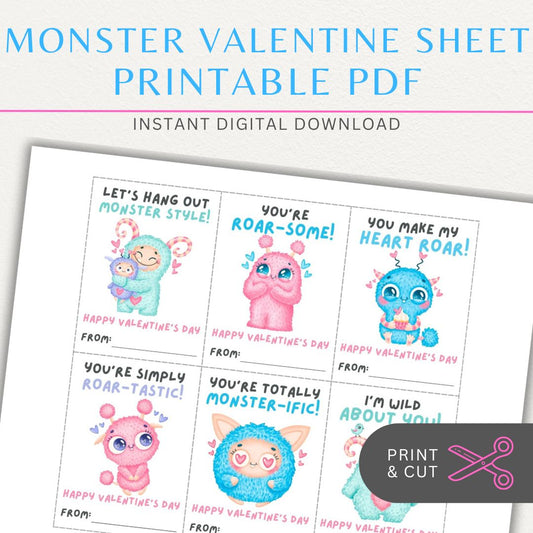 Cute monster-themed Valentine’s Day cards with colorful monster designs and fun monster-themed quotes for a playful Valentine’s greeting.
