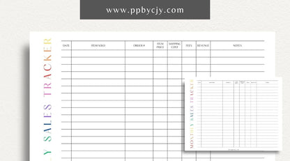 Monthly Sales Tracker Printable Template – Digital download for recording and analyzing sales data and performance on a monthly basis.