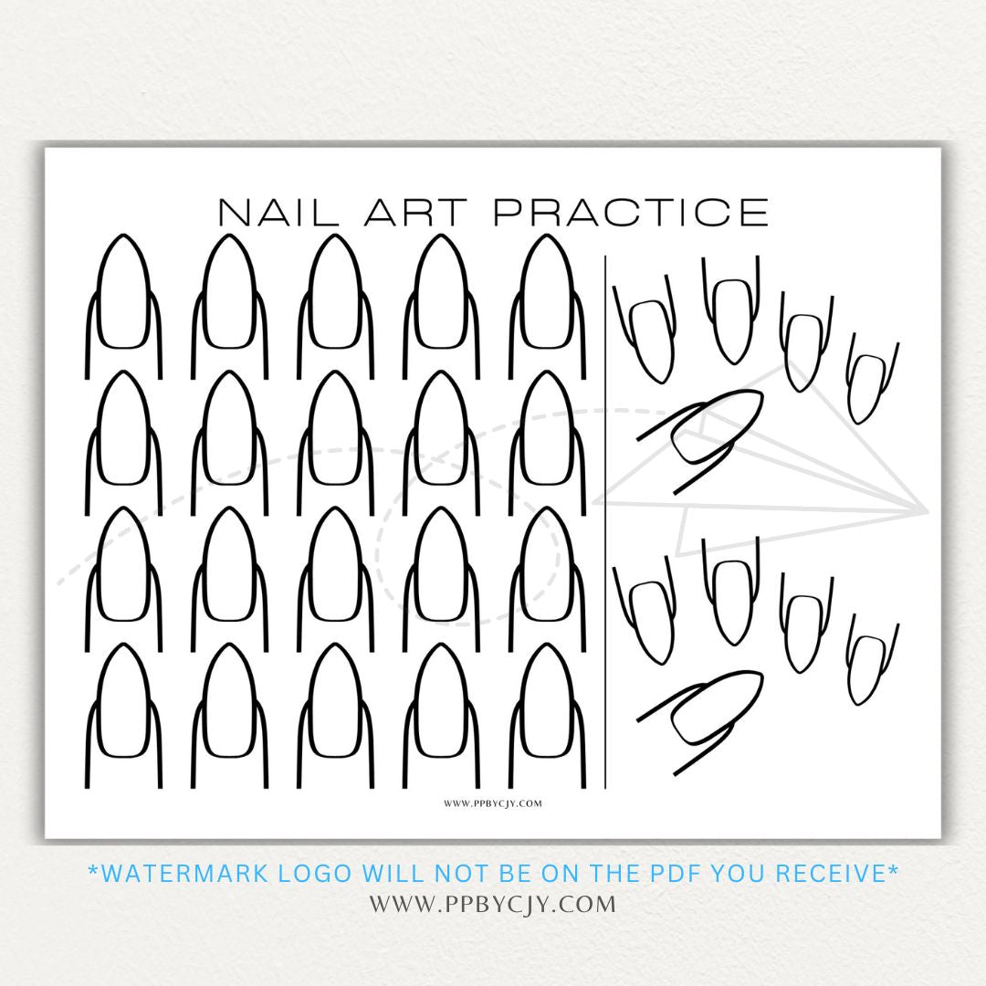 Nail Art Practice Printable PDF Template