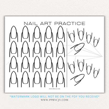 Nail Art Practice Printable PDF Template