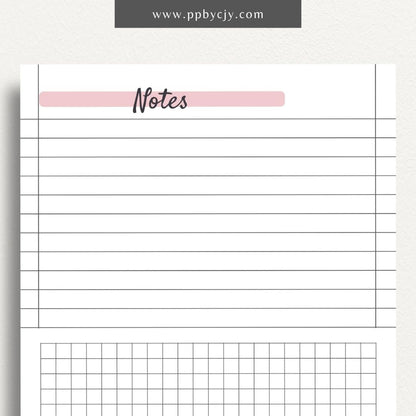 Sketchbook Journal Printable Paper Template