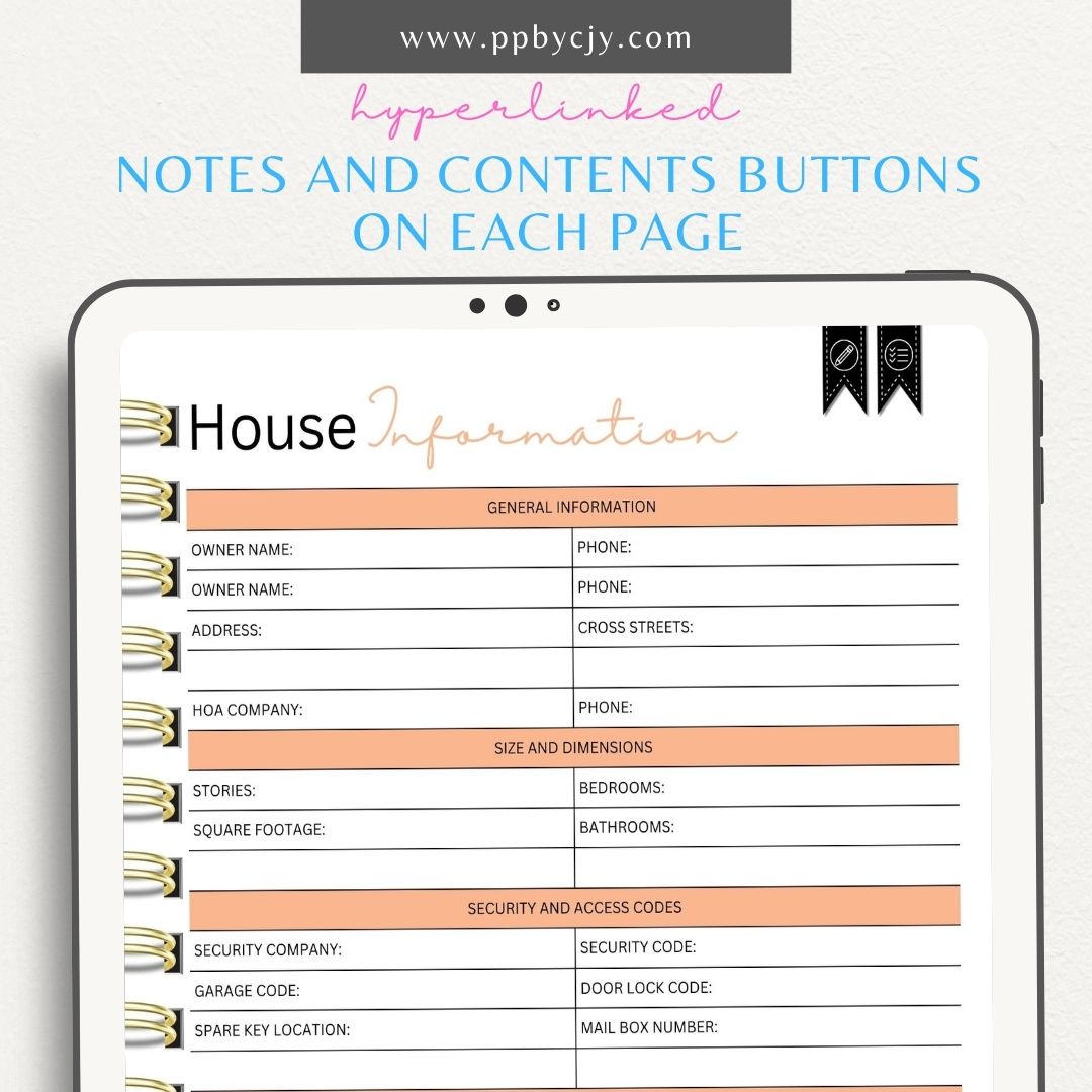 Home Inventory Digital Binder – Digital download for organizing and managing a comprehensive inventory of your home’s items.