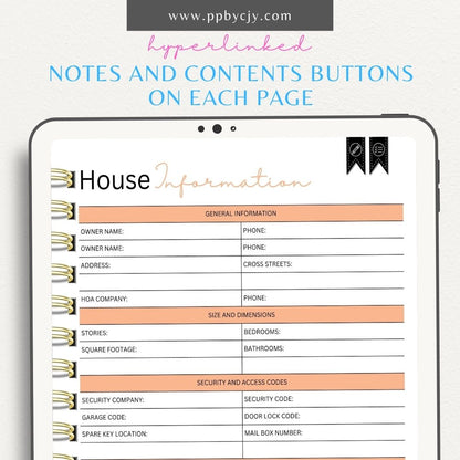 Home Inventory Digital Binder – Digital download for organizing and managing a comprehensive inventory of your home’s items.