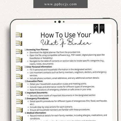 Emergency Prep Paperwork Organizer Digital Planner  – Digital download for ensuring that all important paperwork is in order for emergency preparedness, including documents, contacts, and essential records