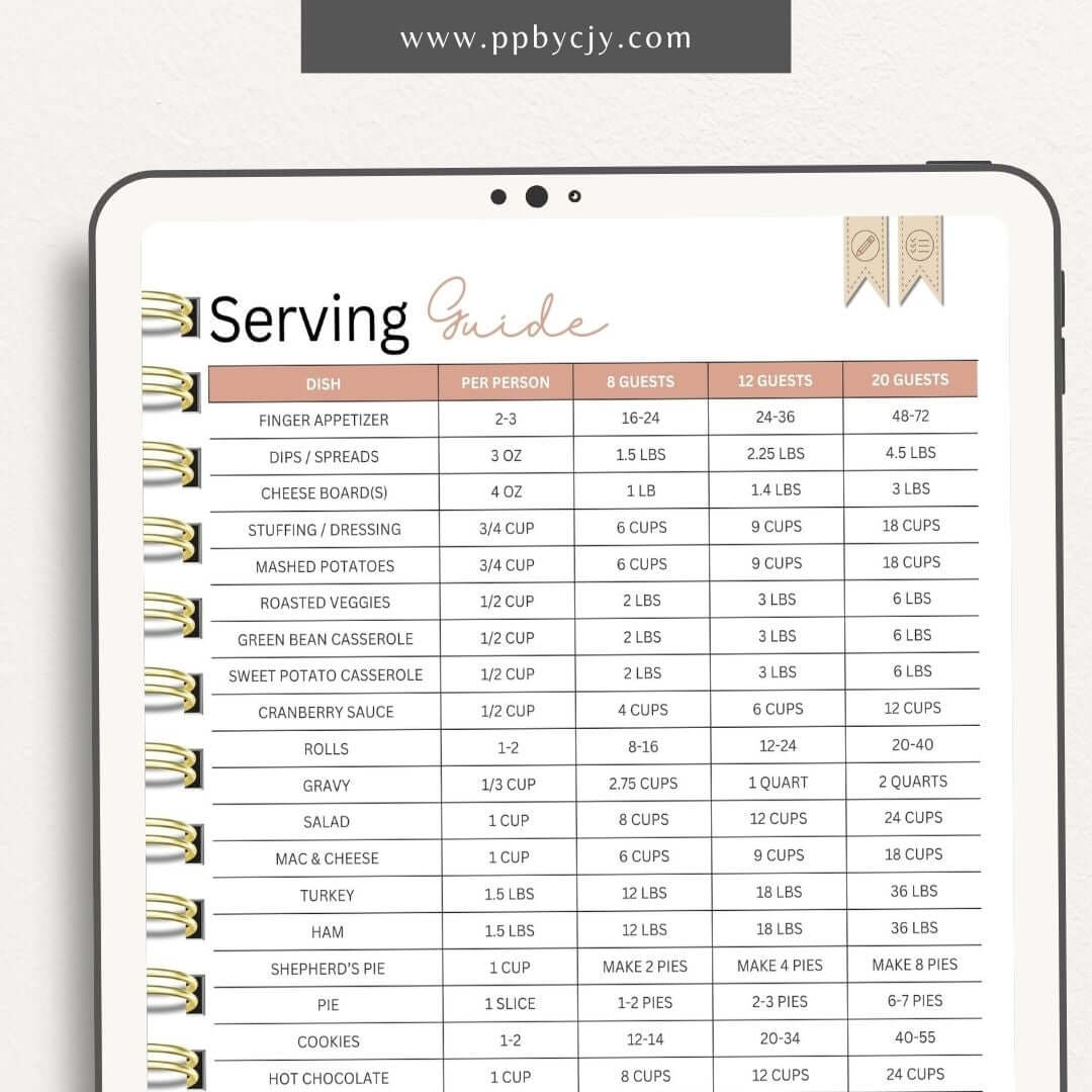 Thanksgiving Digital Planner Printable Template – Digital download for organizing and managing Thanksgiving details, including meal plans, shopping lists, schedules, and activities