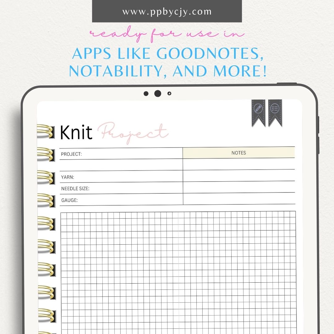 Knitting Business Digital Planner – Digital download for organizing and managing all aspects of your knitting business, including projects, orders, and finances.