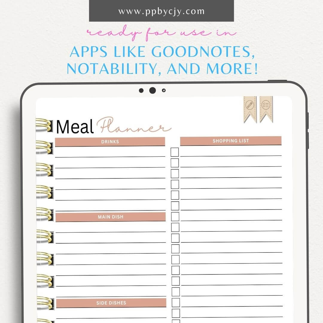 Thanksgiving Digital Planner Printable Template – Digital download for organizing and managing Thanksgiving details, including meal plans, shopping lists, schedules, and activities