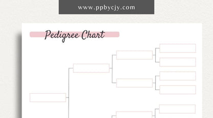 Animal Pedigree Chart Printable PDF Template