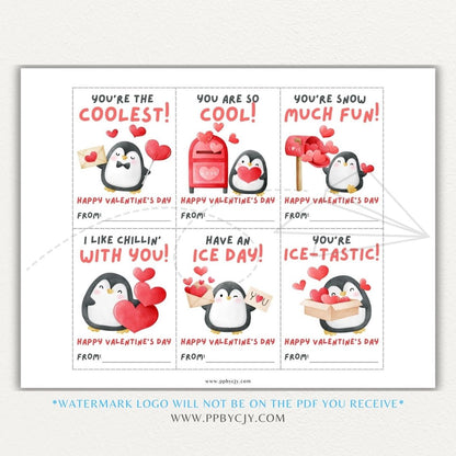 Penguin-themed Valentine’s Day cards with cute penguin designs and playful penguin-themed quotes for a unique Valentine’s greeting.
