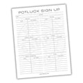 Potluck Volunteer Sign-Up Printable PDF Template