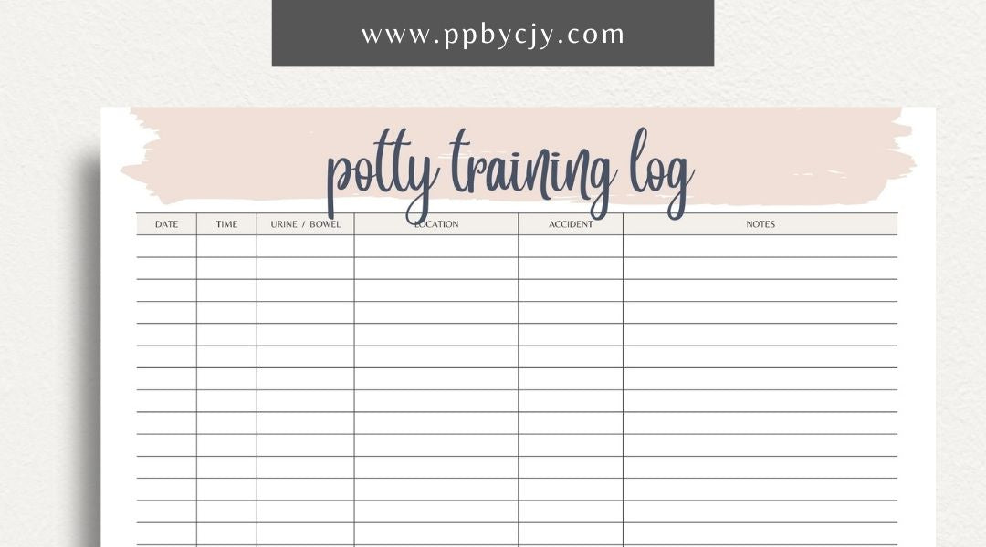 Puppy Potty Training Log Printable Template