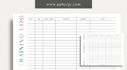 Puppy Potty Training Printable Template – Digital download for tracking and managing a puppy's potty training progress and routines