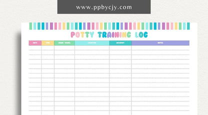 Puppy Potty Training Printable Template – Digital download for tracking and managing a puppy's potty training progress and routines