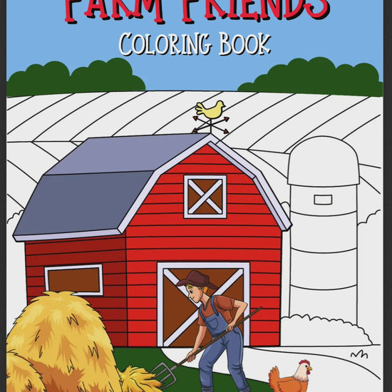 Farm Friends 45 Printable Coloring Pages featuring farm animals like cows, pigs, and chickens, ideal for kids and adults who love farm life and coloring.