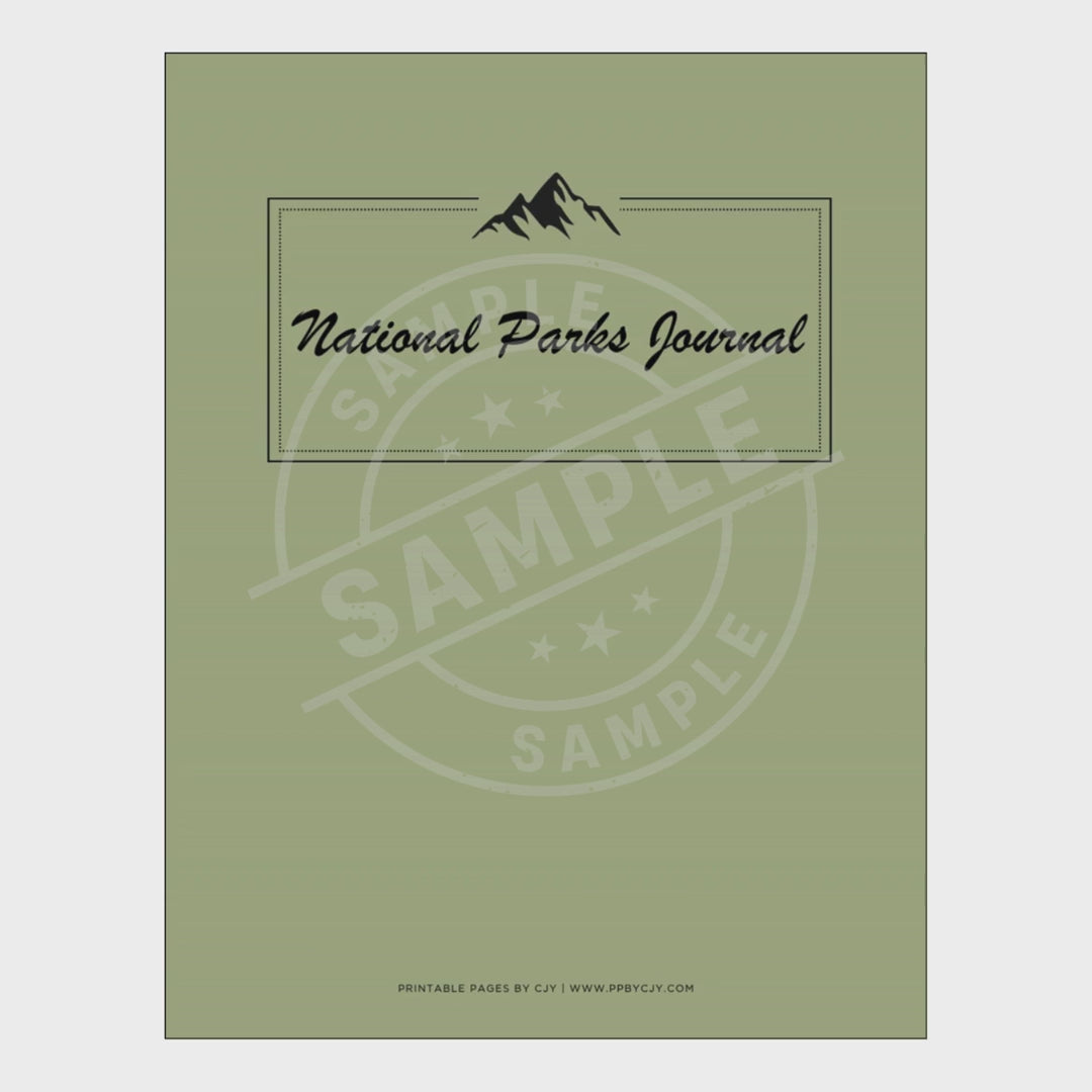 video for National Parks Journal with various log sheets on a white background