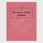 video for Pink notebook with migraine tracker pages on a white background