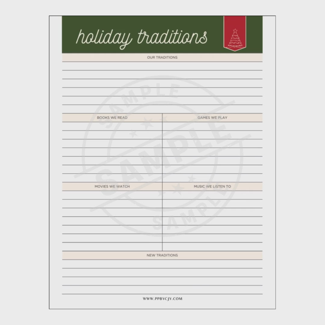 video for a christmas Party planner checklist with a green header on a white background