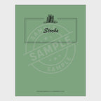 video for Set of stock tracking sheets with a green cover on a white background