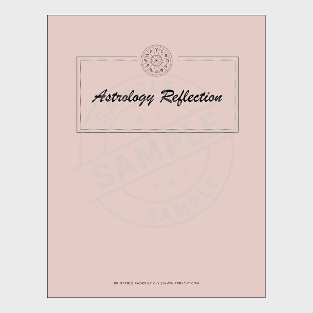 video Set of astrology reflection pages with a pink cover on a white background