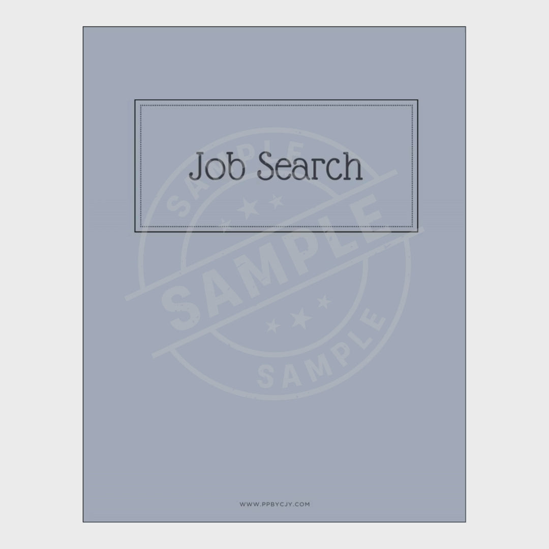 video for planner with 'Job Search' on a light blue background